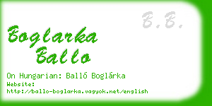 boglarka ballo business card