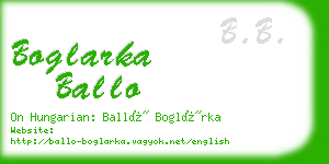 boglarka ballo business card